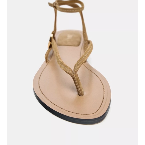 Zara cow leather la Elegant Tan Sandals - Picture 2 of 8